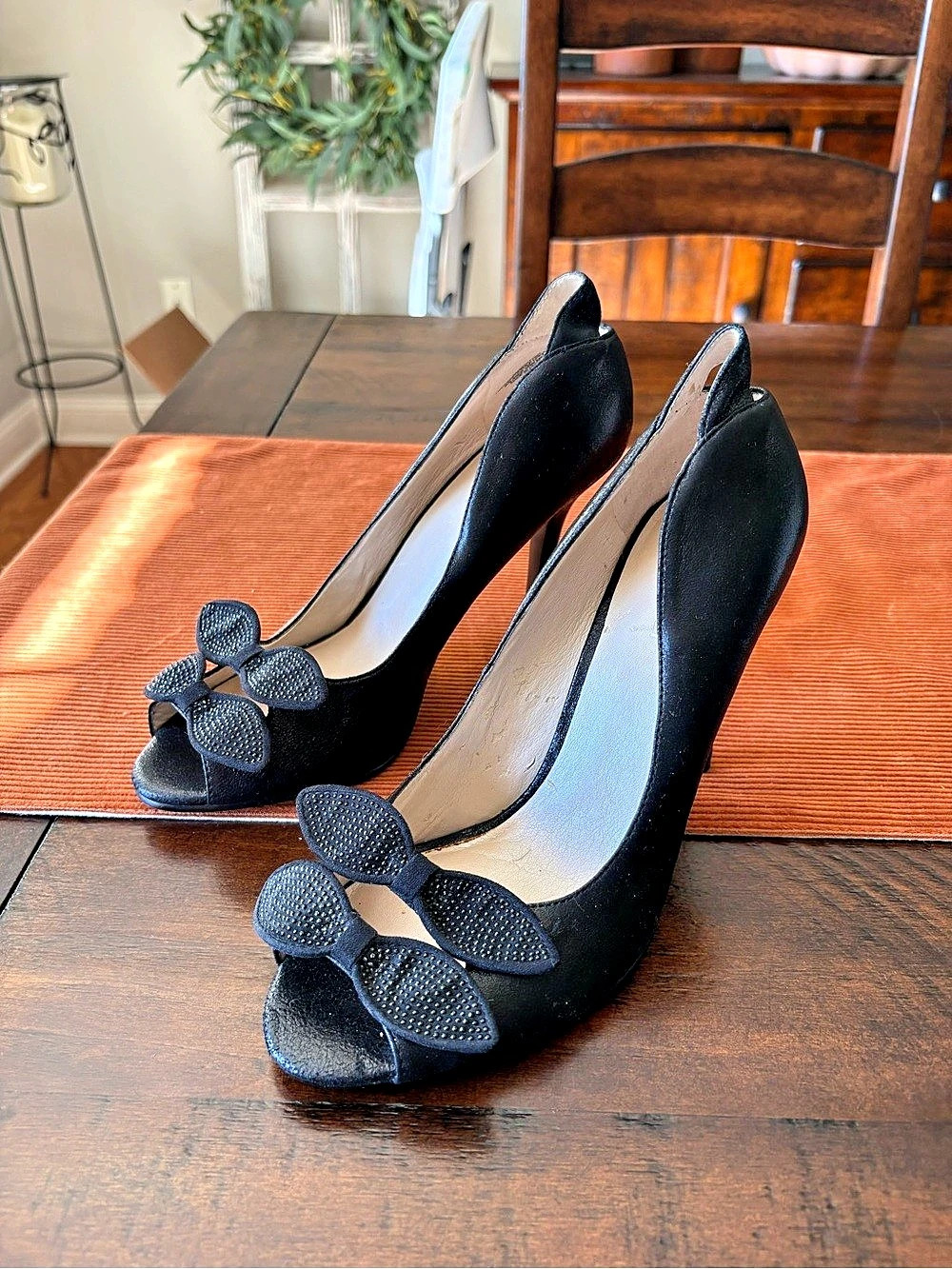 Nine West Black Bow Pumps Size 8 M